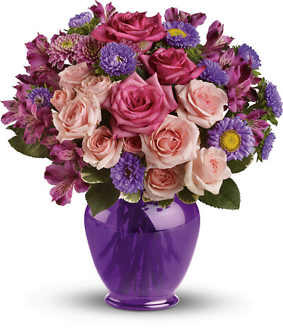 Purple Medley Bouquet with Roses