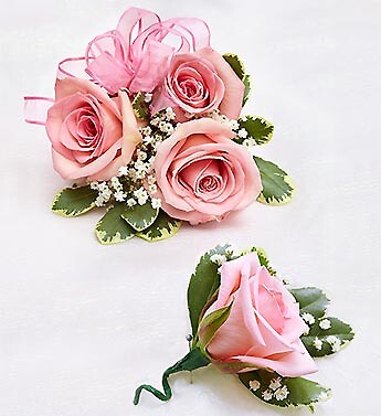 Pink Rose Corsage &amp;amp; Boutonniere
